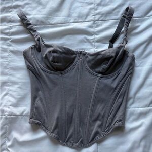 SKIMS Charcoal Gray Corset Crop Top